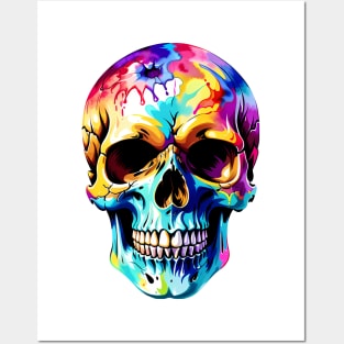 Colored Skull in Vibrant Vector Style Posters and Art